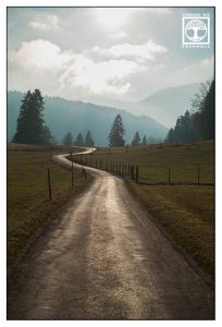 country road, countryside, rural landscape, meadow, bavaria, germany