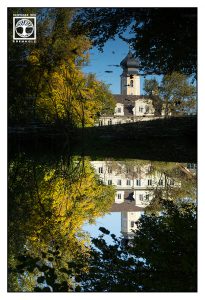 reflection church, surrealism surreal photo, surreal photography, reflections water, reflections lake, autumn lake