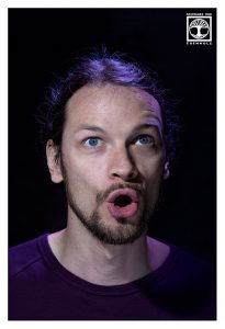 pulling faces, funny outtake, purple