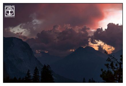 Sonnenuntergang Berge, Sonnenuntergang rot, Ehrwald, Österreich