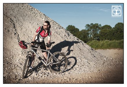 Radsport Fotoshooting, Mountainbike Fotoshooting, mann lange haare
