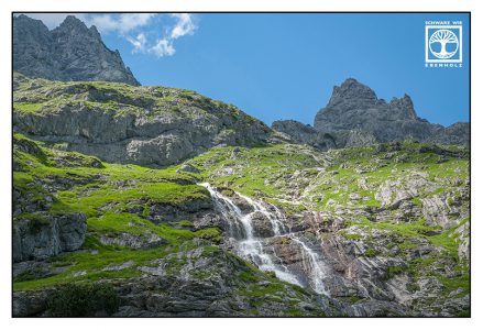 mountains waterfall, austria, alps, ehrwald