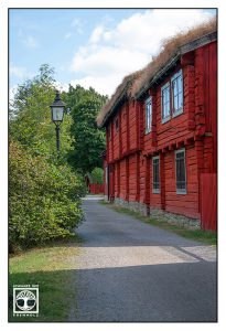 Sweden, Sverige, Örebro, red wooden house, open air museum
