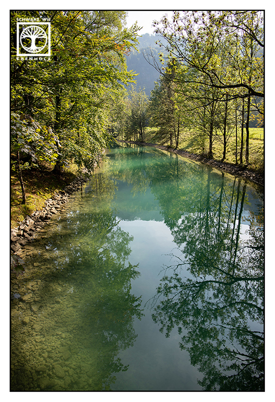 river, summer, river summer, green, Kochel, reflections water, reflections river, reflections trees
