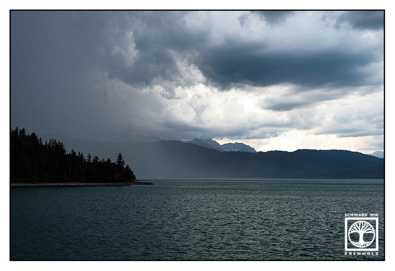 Walchensee, Lake Walchensee, Lake Walchen, mountains, rainy weather, rainy day, rain, storm, thunderstorm