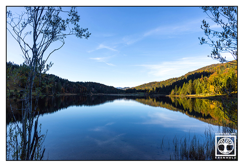 Reflexion See, Spiegelung See, See Herbst, See Berge Herbst, Ferchensee, Mittenwald